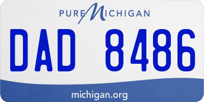 MI license plate DAD8486