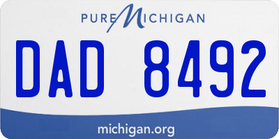 MI license plate DAD8492