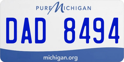 MI license plate DAD8494