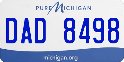 MI license plate DAD8498