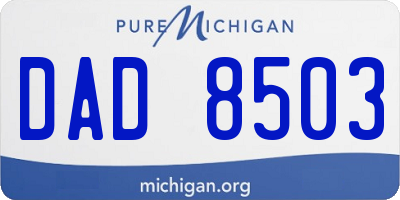 MI license plate DAD8503