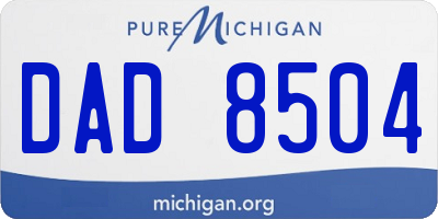 MI license plate DAD8504