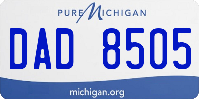 MI license plate DAD8505