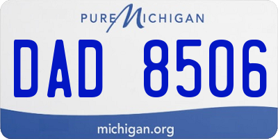 MI license plate DAD8506