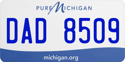 MI license plate DAD8509