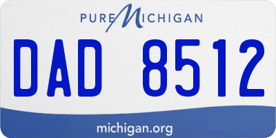 MI license plate DAD8512