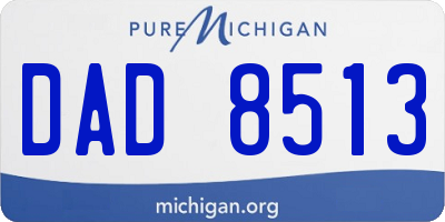 MI license plate DAD8513
