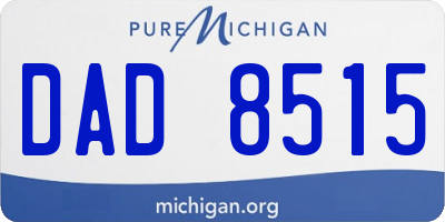 MI license plate DAD8515