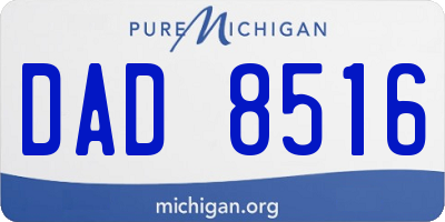 MI license plate DAD8516