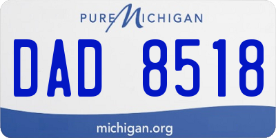 MI license plate DAD8518