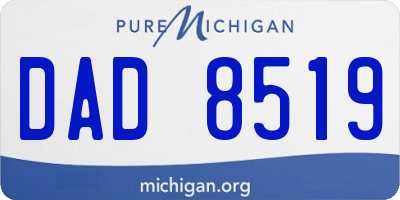 MI license plate DAD8519