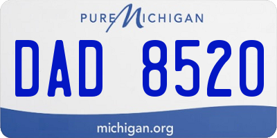 MI license plate DAD8520