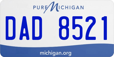 MI license plate DAD8521