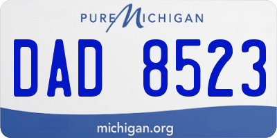MI license plate DAD8523
