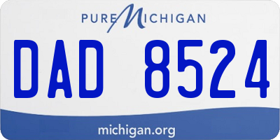 MI license plate DAD8524