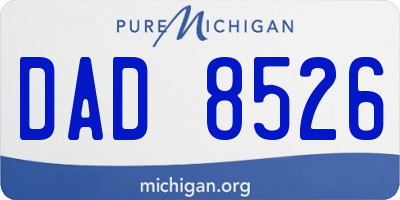 MI license plate DAD8526