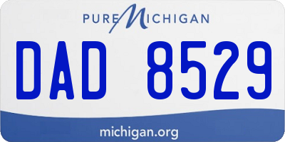 MI license plate DAD8529