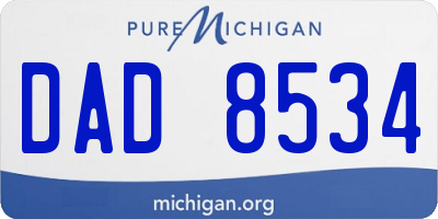 MI license plate DAD8534