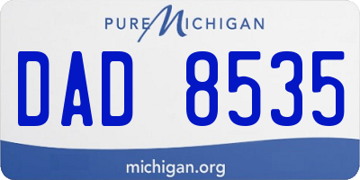 MI license plate DAD8535