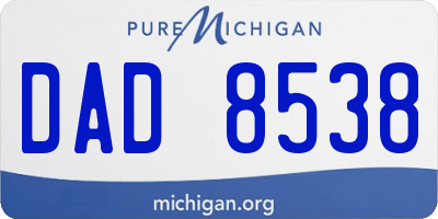 MI license plate DAD8538