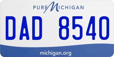 MI license plate DAD8540