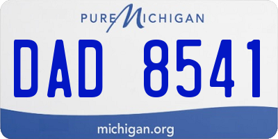 MI license plate DAD8541