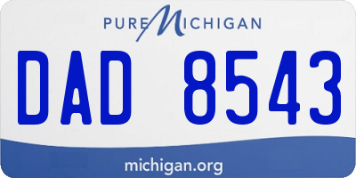 MI license plate DAD8543