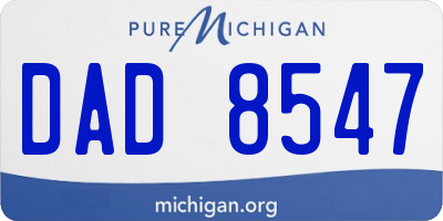 MI license plate DAD8547