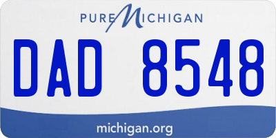 MI license plate DAD8548