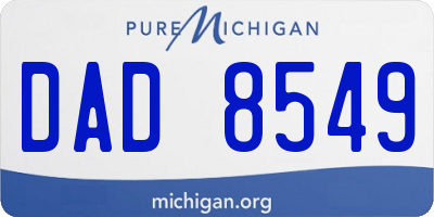 MI license plate DAD8549