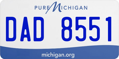 MI license plate DAD8551