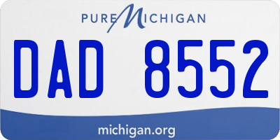 MI license plate DAD8552