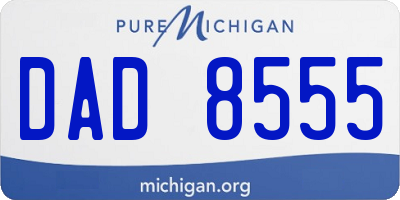 MI license plate DAD8555