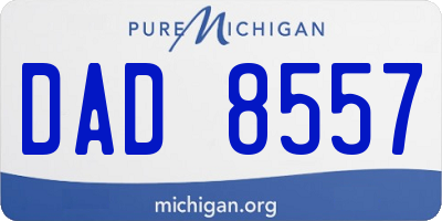 MI license plate DAD8557