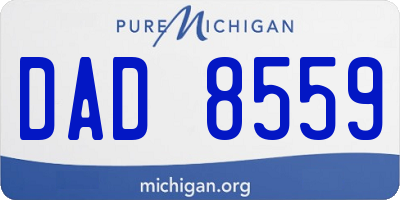 MI license plate DAD8559