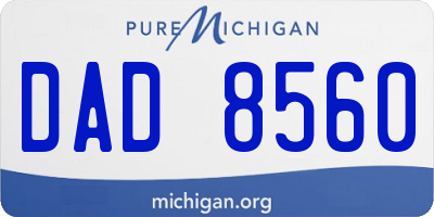 MI license plate DAD8560
