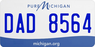 MI license plate DAD8564