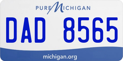 MI license plate DAD8565