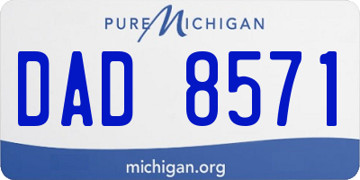 MI license plate DAD8571