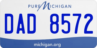 MI license plate DAD8572