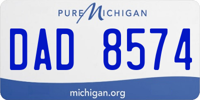 MI license plate DAD8574