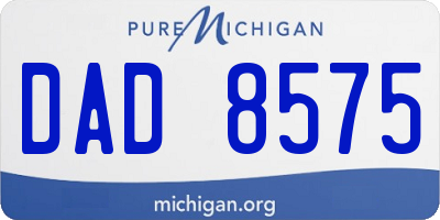 MI license plate DAD8575