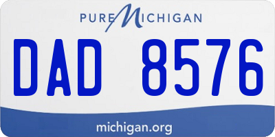 MI license plate DAD8576