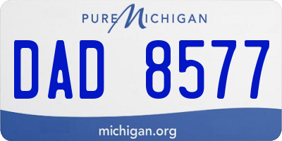MI license plate DAD8577