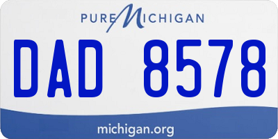 MI license plate DAD8578