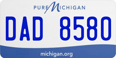 MI license plate DAD8580