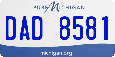 MI license plate DAD8581