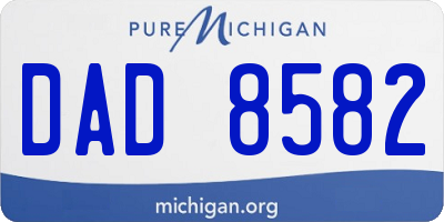 MI license plate DAD8582
