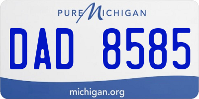MI license plate DAD8585