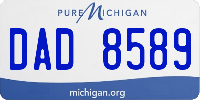MI license plate DAD8589